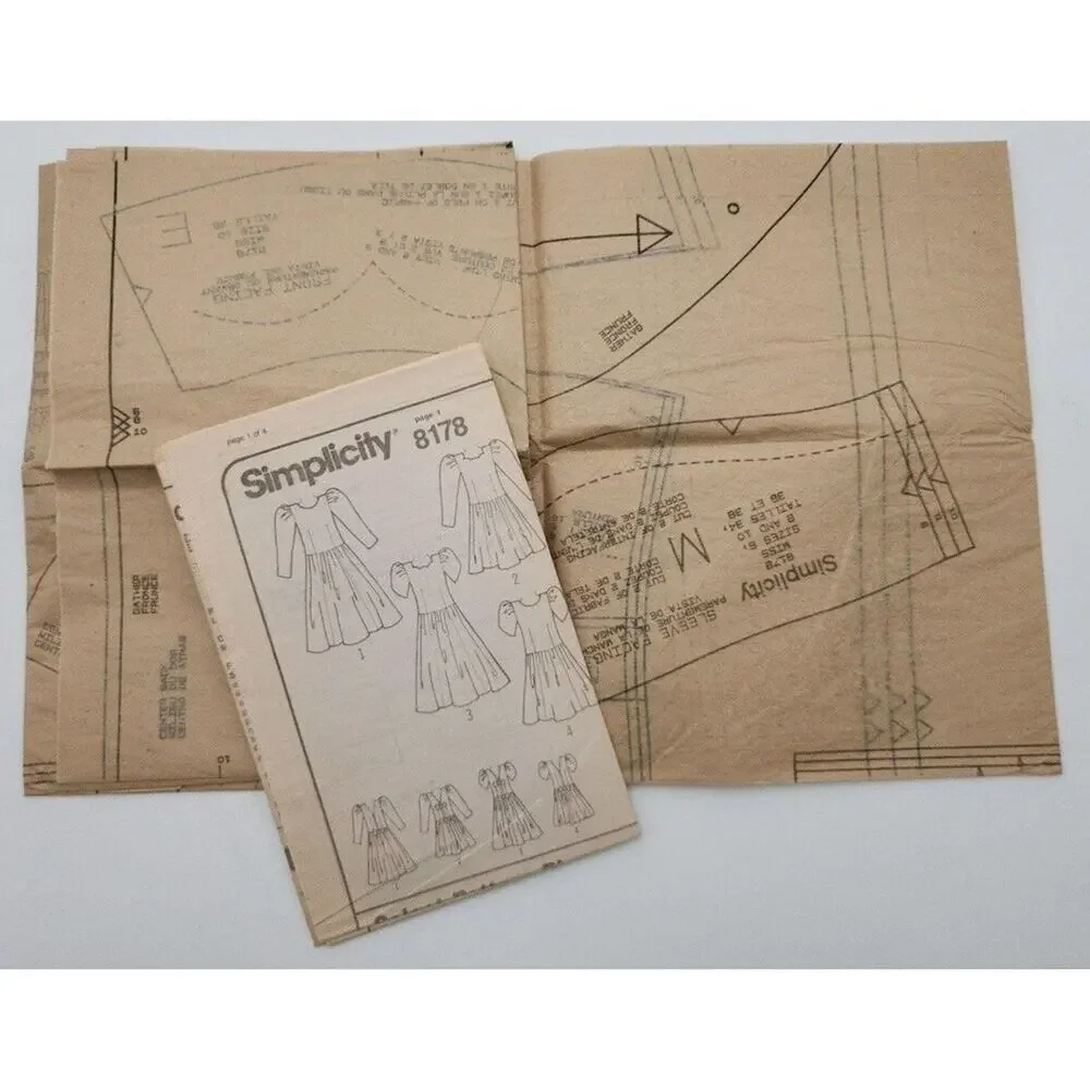 Vintage 90s Simplicity Pattern 8178 Misses Petite Dress in 2 Lengths Sz 6-10